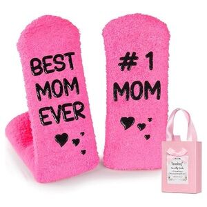 Best Mom Ever Cozy Fuzzy Slipper Socks